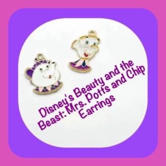 New Adorable Beauty & The Beast Mrs. Potts & Chip Earrings x2 Bundle Deal! - Picture 2 of 8